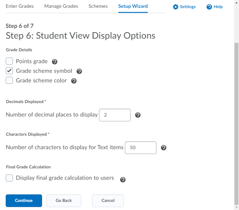 grades tool step 6