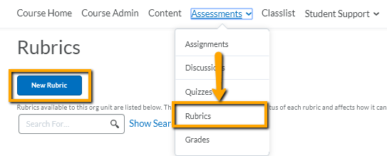 image of rubric screen