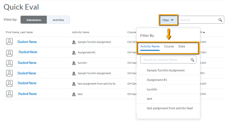 Image of quick eval filter