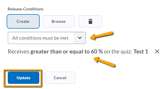 image of release condition setting