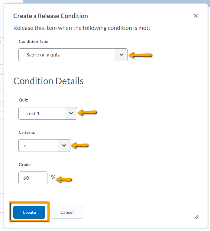 image of quiz score condition