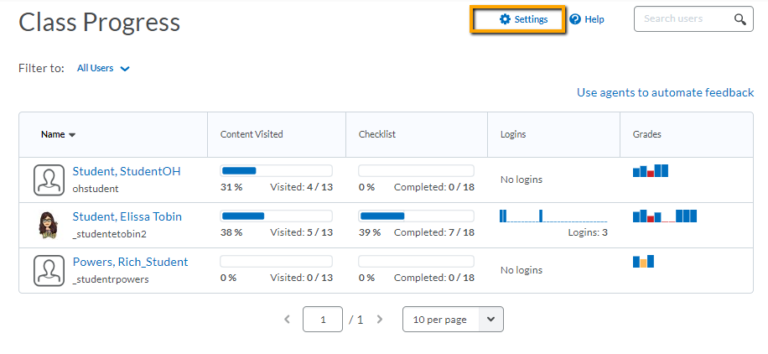 image of class progress