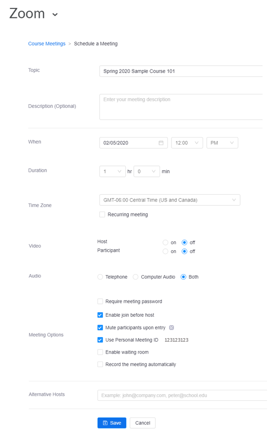 image of zoom interface and scheduling a new meeting