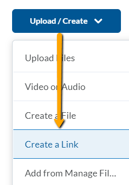 image of create a link option