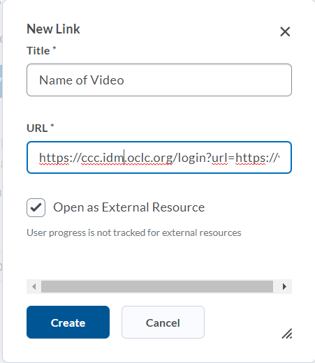 image of create a link option