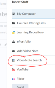 Insert Stuff's Video Note Search