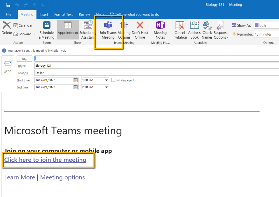 how to create a new microsoft teams meeting link