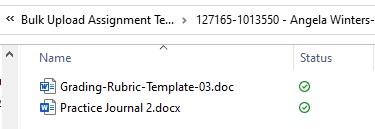 Added files to current student file folder for upload